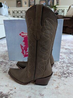 NEW Tanner Mark Rowlett Women’s 7.5 Leather Western Cowboy Boots Brown